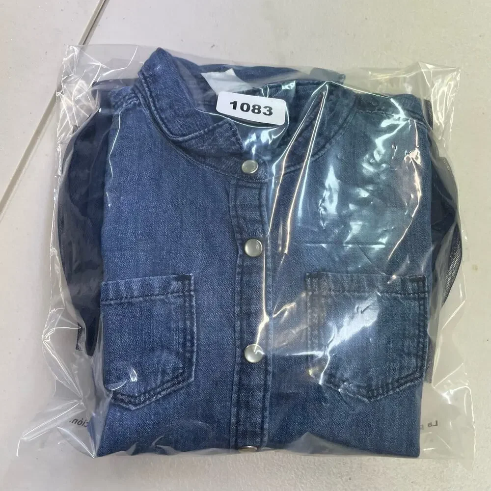Oshkosh B'gosh Toddler Girls Mixed Fabric Chambray and Tulle Dress 5T